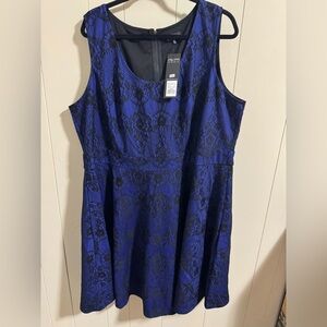 City Chic purple and Black Lace Dress XXL 22/24